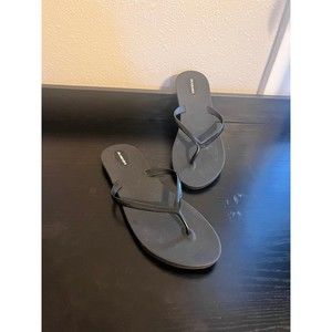 Okabashi Shoreline Black Slim Womens Flip Flops Size 10